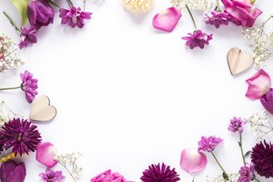 Обои на рабочий стол: Floral, flowers, frame, petals, purple, лепестки, рамка, цветы