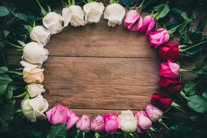 Обои на рабочий стол: flowers, frame, pink, romantic, roses, white, wood, рамка, розы, цветы