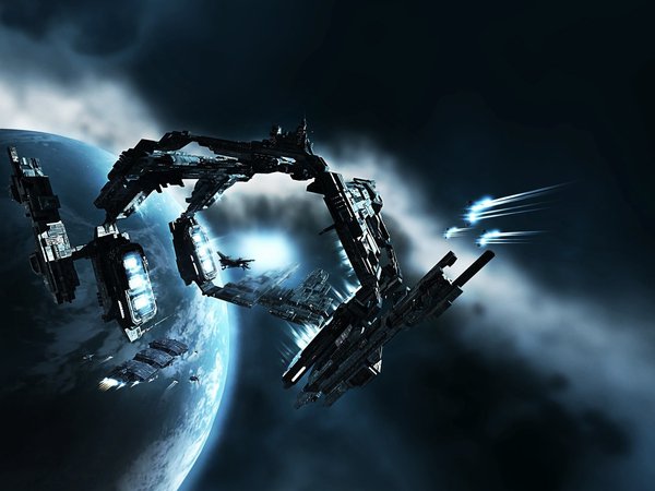 eve-online, корабли, планета, туманность