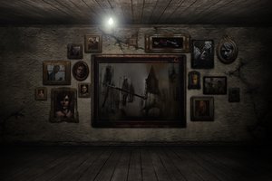 Обои на рабочий стол: silent hill, картины, комната