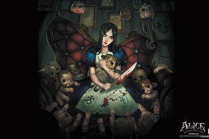 Обои на рабочий стол: alice madness returns, american mcgee's alice, алиса в стране чудес