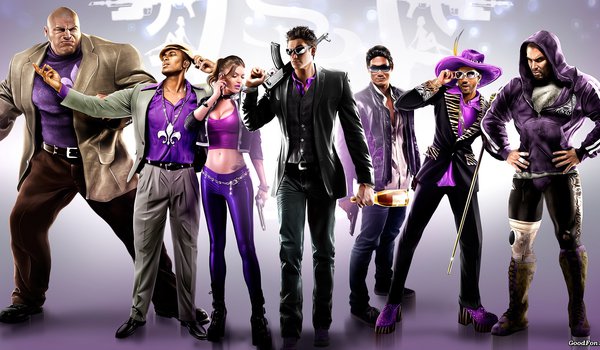 Обои на рабочий стол: saints row, the third, девушка, мужики