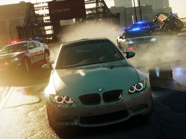 BMW, NFS Most Wanted 2012, дорога, полиция