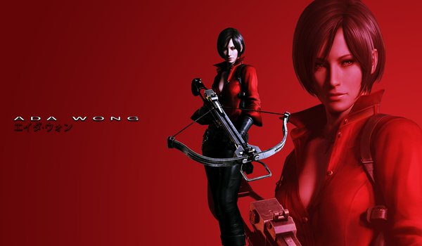 Обои на рабочий стол: Ada Wong, Resident Evil 6, ада вонг, красный фон, обитель зла