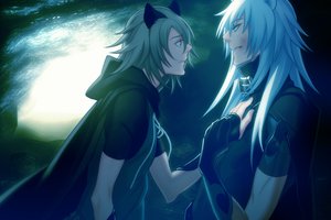 Обои на рабочий стол: by kazuaki, konoe, lamento, rai, visual novel, два парня, ушки животоного, эмоции