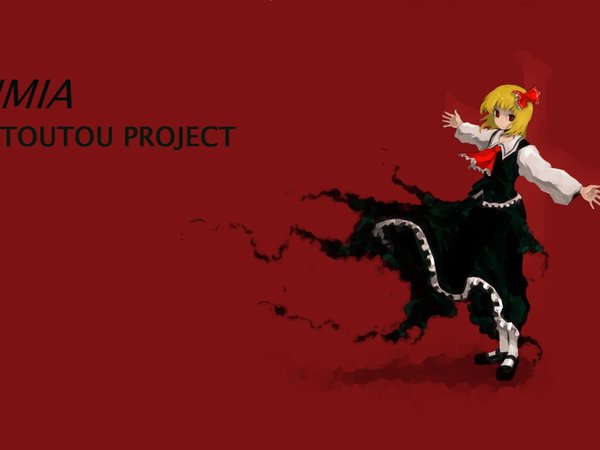 by Oso, Rumia, Touhou Project, жертва, кровавый фон, проект Восток, распятие, чёрное платье