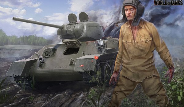 Обои на рабочий стол: game, Lesta Games, Wargaming Chicago-Baltimore, Wargaming.net, World of Tanks, Великая Отечественная война, вов, вторая мировая война, Зона военных действий и конфликта, мир танков, мужчина, ссср, Т-34-76, танк, танкист, шлем