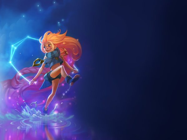 character, game, league of legends, LoL, Zoe, звездная посланница, зои, игра, Лига Легенд, ЛОЛ, персонаж, радость, рыжеволосая девушка, созвездие, улыбка