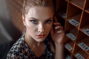Обои на рабочий стол: Carla Sonre, Damian Piórko, взгляд, лицо