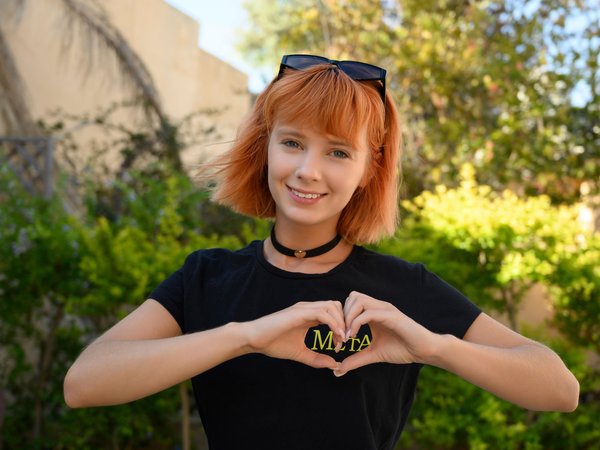 Charming, girl, glasses, model, nice, redhead