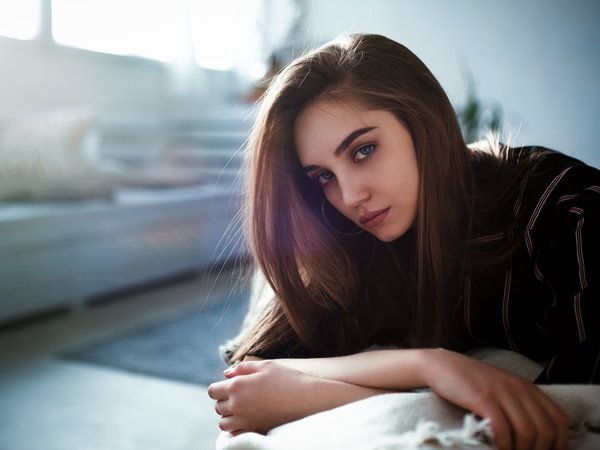 blue eyes, brunette, girl, Lenar Abdrakhmanov, model, photo, photographer, portrait