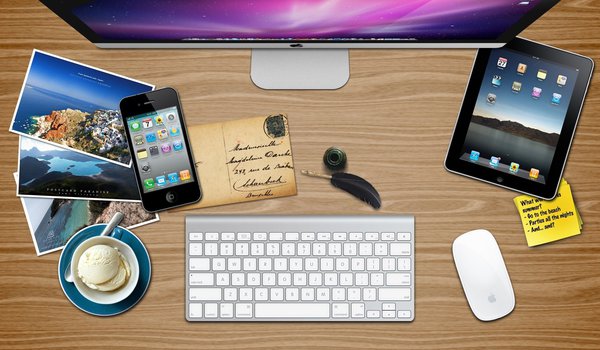 Обои на рабочий стол: apple summer desk, ipad, iphone, mac