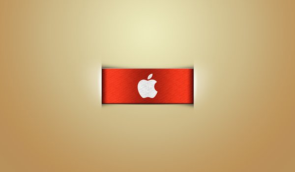 Обои на рабочий стол: apple, logo, бренд, красная, ткань, фон
