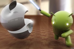 Обои на рабочий стол: android, apple, андроид, меч, яблоко