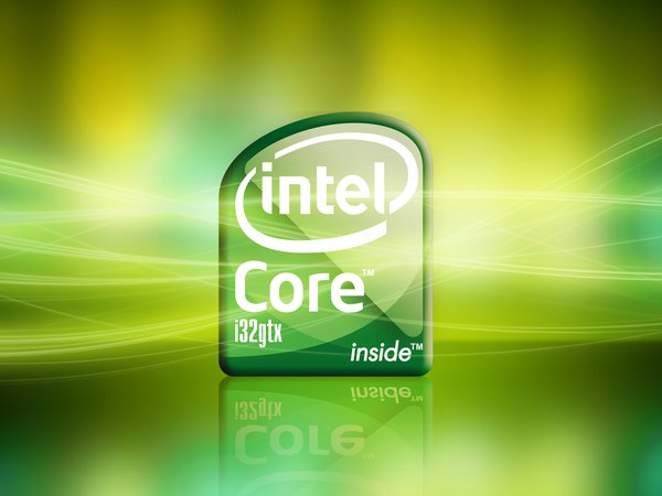 core, i32gtx, intel, зеленый, интел, процессор, свет, фон