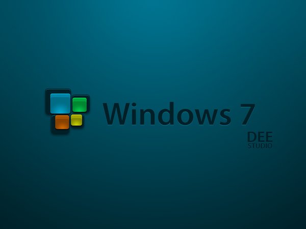 dee studio, windows 7, значок, логотип, семерка, фон
