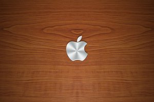 Обои на рабочий стол: apple, дерево, логотип, текстура