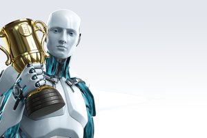 Обои на рабочий стол: eset, nod32, robot, антивирус