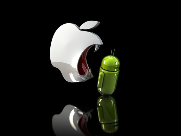 android, apple, ios, злое яблоко, клыки