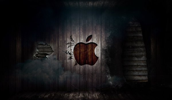Обои на рабочий стол: apple, logo, mac, стена, яблоко