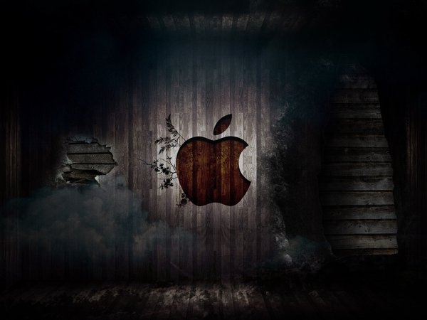 apple, logo, mac, стена, яблоко