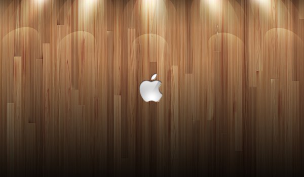 Обои на рабочий стол: apple, logo, mac, дерево, стена
