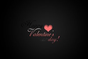 Обои на рабочий стол: happy valentines day, день всех влюбленных, день святого валентина, минимализм, надписи, настроения, обои, праздник, фон, черный