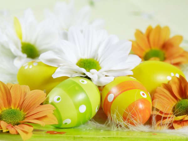 пасха, пасхальные яйца, цветы, яйца