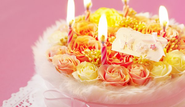Обои на рабочий стол: romantic, день рождения, праздник, романтика, свечи, торт