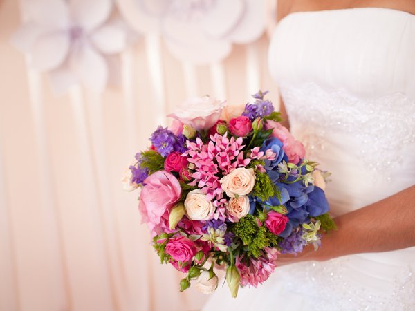 букет, праздник, свадебный, цветы