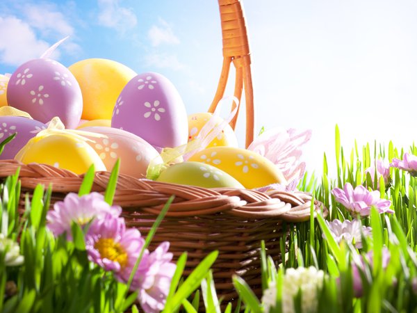 Easter, небо, пасха, праздники, яйца