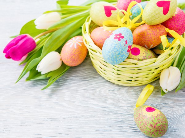 Easter, пасха, тюльпаны, цветы, яйца