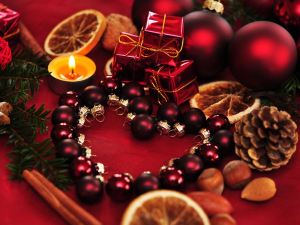 balls, candle, christmas, decoration, heart, new year, ornaments, новый год, рождество, свечи, сердце, украшение, украшения, шары
