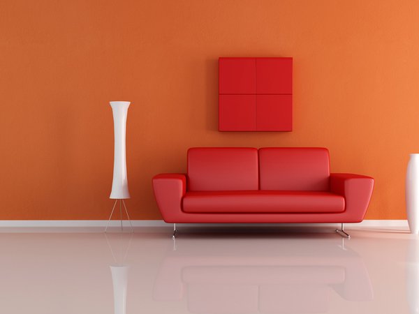 вазы, диван, дизайн, интерьер, минимализм
