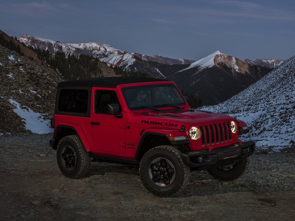 2018, Jeep, Wrangler Rubicon, вершины, красный, перевал, снег