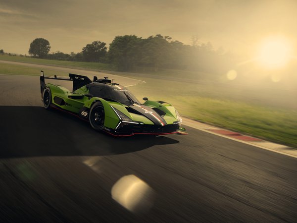 lamborghini, Lamborghini SC63, racing car, speed, sun, track