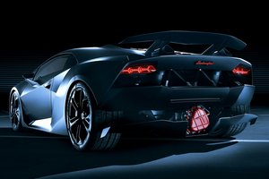 Обои на рабочий стол: Elemento, lamborghini, Lamborghini Sesto Elemento, Sesto, вид сзади