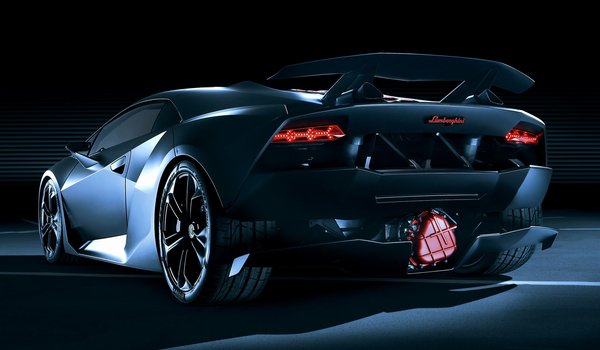 Обои на рабочий стол: Elemento, lamborghini, Lamborghini Sesto Elemento, Sesto, вид сзади