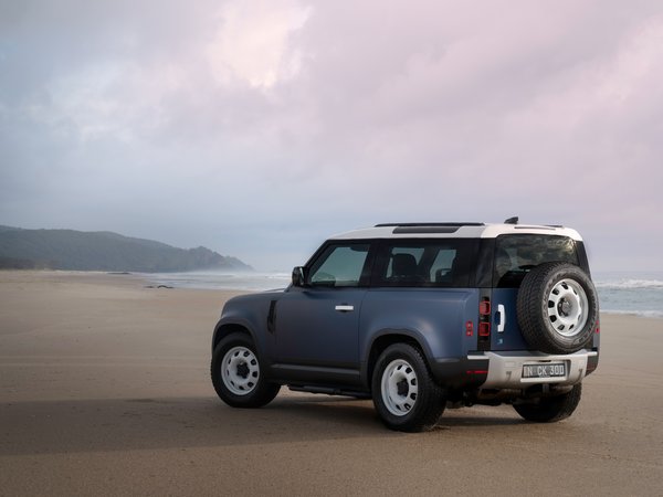 beach, Defender, land rover, Land Rover Defender 90 Pacific Blue Edition