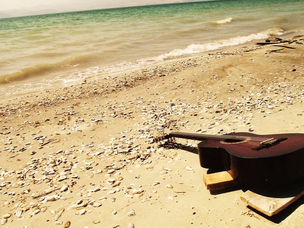 guitar, see, гитара, море