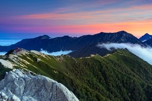 Обои на рабочий стол: 2022, Azumino, japan, mountain, Nagano, горы, Нагано, небо, облака, япония