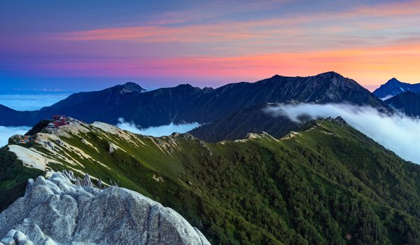 Обои на рабочий стол: 2022, Azumino, japan, mountain, Nagano, горы, Нагано, небо, облака, япония