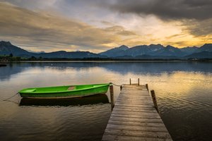 Обои на рабочий стол: bavaria, Bebele, germany, лодка, озеро, причал