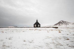 Обои на рабочий стол: Budir Church, Búðir, iceland, WEST