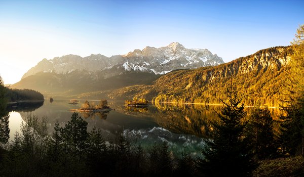 Обои на рабочий стол: bavaria, Eibsee, Landkreis Garmisch-Partenkirchen, природа