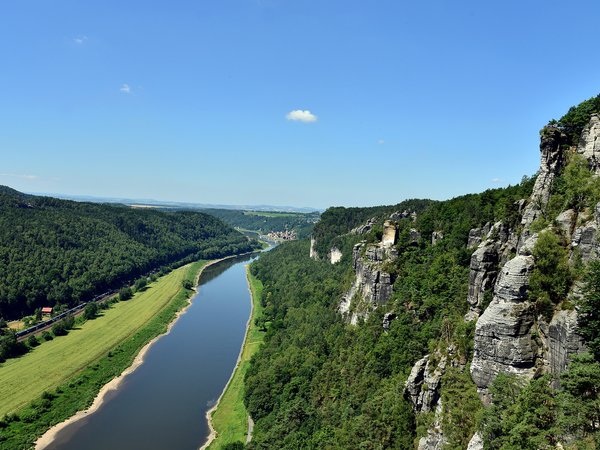 Elbsandsteingebirge, германия, река, Эльба, Эльбские Песчаниковые горы