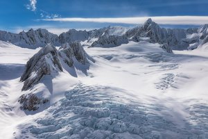 Обои на рабочий стол: Fox Glacier, New Zealand, Southern Alps, Westland Tai Poutini National Park, Ледник Фокса, Национальный парк Вестленд Таи Поутини, новая зеландия, Южные Альпы