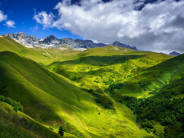 Near Tetnuldi, Upper Svaneti, горы, Грузия, небо, облака