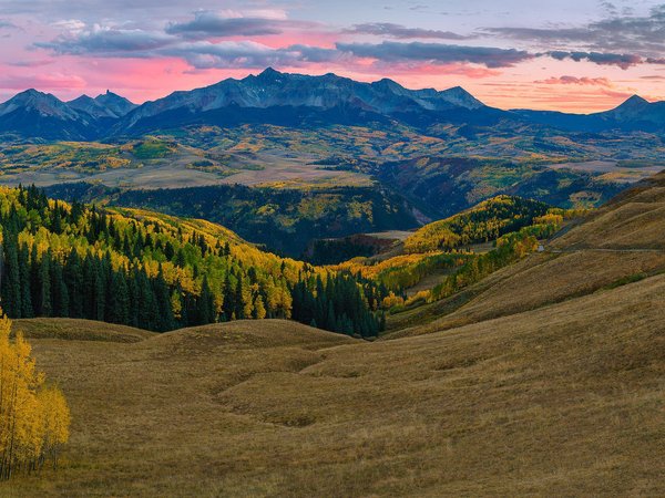 горы, Колорадо, осень, сша