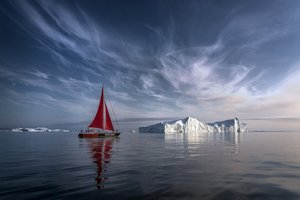 Обои на рабочий стол: arctic, Greenland, ice, sailing